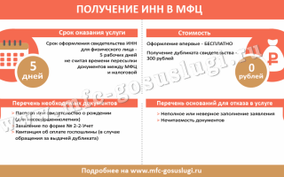 Можно ли получить инн в мфц